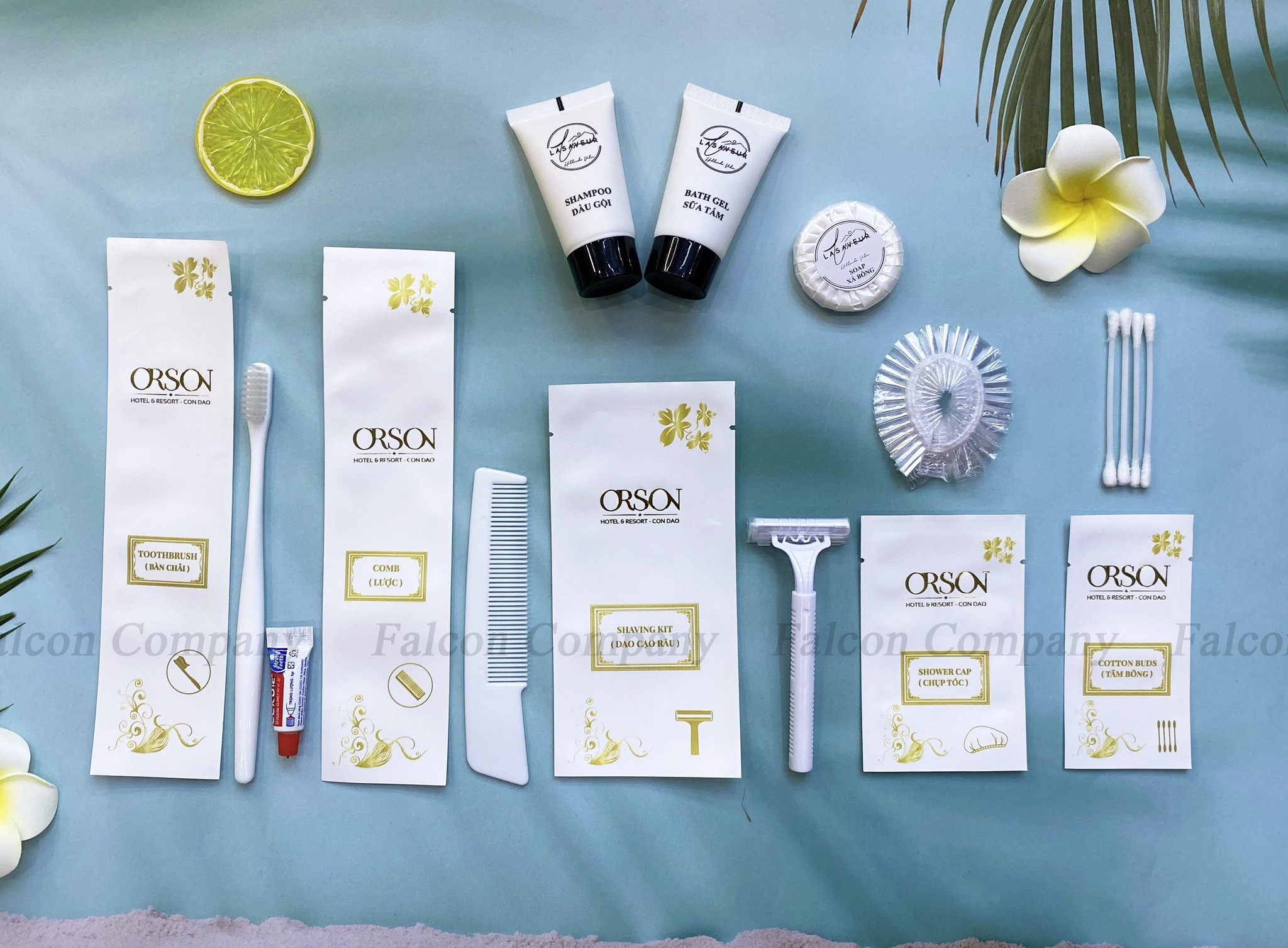bộ amenities trắng đóng túi comfort