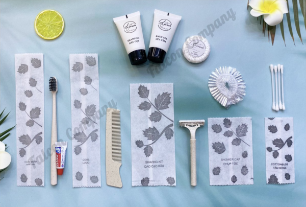 Bộ amenities lúa mạch đóng túi kraft