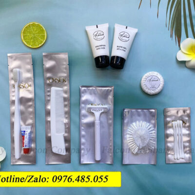 Bộ Amenities trắng túi màng nhôm Falcon