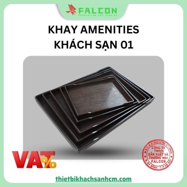 Khay amenities khách sạn cơ bản hình chữ nhật