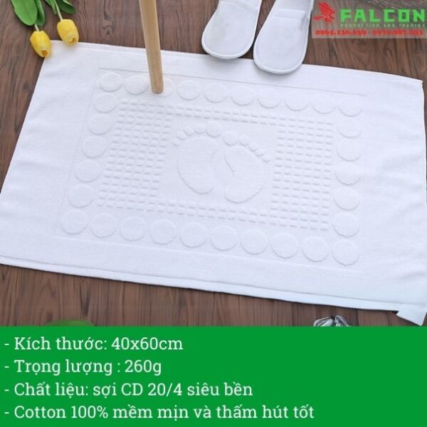 Thông tin sản phẩm thảm chân trắng trơn cỡ nhỏ
