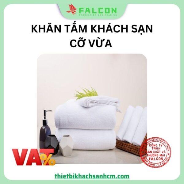 Khăn tắm cỡ vừa thêu logo khách sạn 60 - 120cm