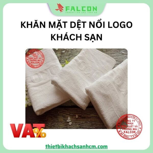 Khăn mặt dệt nổi logo khách sạn