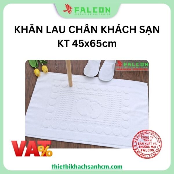 Khăn lau chân khách sạn dệt logo kích thước 45 - 65cm